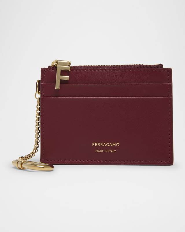 Hot Stamp Zip Leather Card Holder